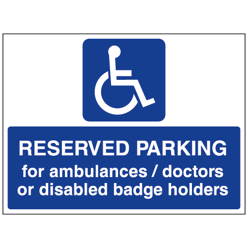 Reserved parking for Ambulances