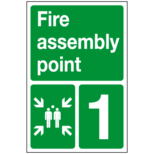 Fire Assembly Point sign with Identification