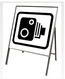 Speed Camera Square Plate Circular Sign Stanchion